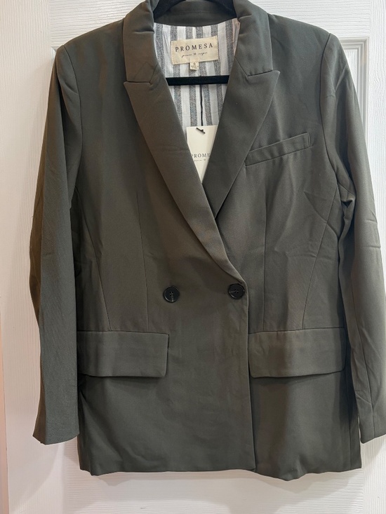 PROMESA Jackets & Blazers - New Promesa 2 Button Oversized Suit Coat Jacket in Sage Green 2 Button Blazer